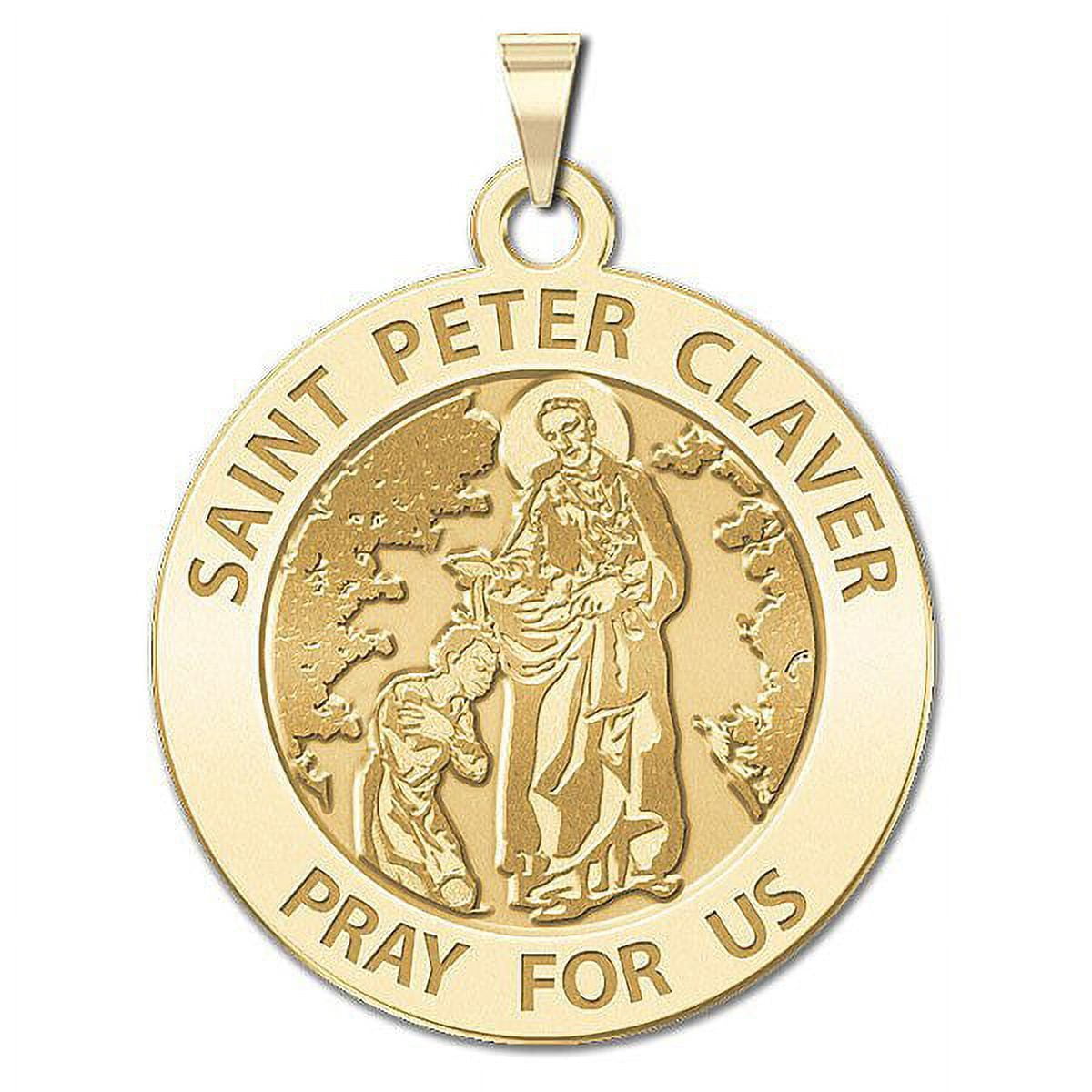 Saint Peter Claver Religious Medal - 2/3 Inch Size of Dime, Solid 14K ...