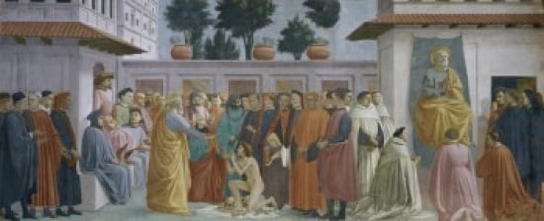 Saint Peter in the Teachers ChairSaint Peter Resurrects the Child of Theophilus Masaccio and Lippi The Brancacci Chapel Santa Maria del Carmine Florence Canvas Art - Masaccio (18 x 24)