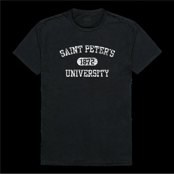 Saint Peters University Peacocks Distressed Arch College T-Shirt, Black - 2XL