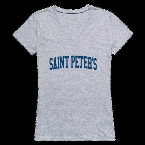 Saint Peters University Peacocks Game Day Womens T-Shirt, Heather Grey - Small