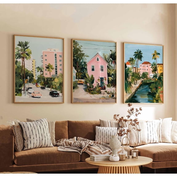 Saint Petersburg FL Florida Coastal Beach Town Saint Pete Wall Art Set 3