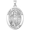 thumbnail image 1 of Saint Petronille Oval Religious Medal  - 1/2 X 2/3 Inch Size of Dime, Sterling Silver, 1 of 1