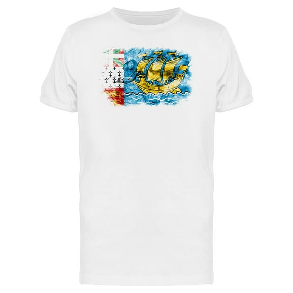 Saint-Pierre Smoky Flag T-Shirt Men -Image by Shutterstock, Male 3X-Large