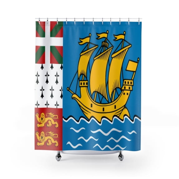 Saint Pierre and Miquelon Premium 71"x74" Waterproof Shower Curtain for Stylish Bath Decor