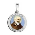 thumbnail image 1 of Saint Pio of Pietrelcina Religious Medal  - 3/4 Inch Size of a Nickel -Sterling Silver, 1 of 1