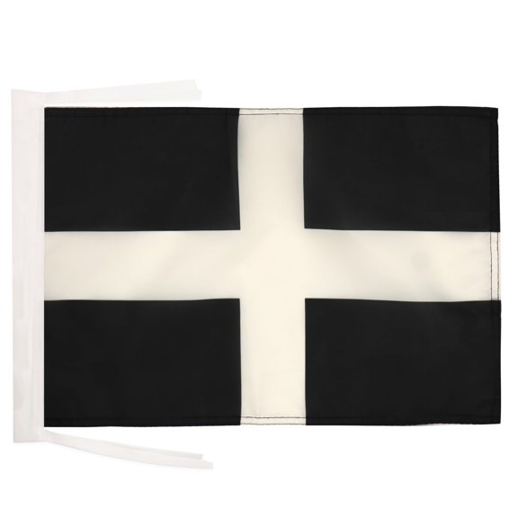 AZ Flag Saint Piran's Flag 12x18 in Cornwall 100D Polyester Cords 45x30 cm