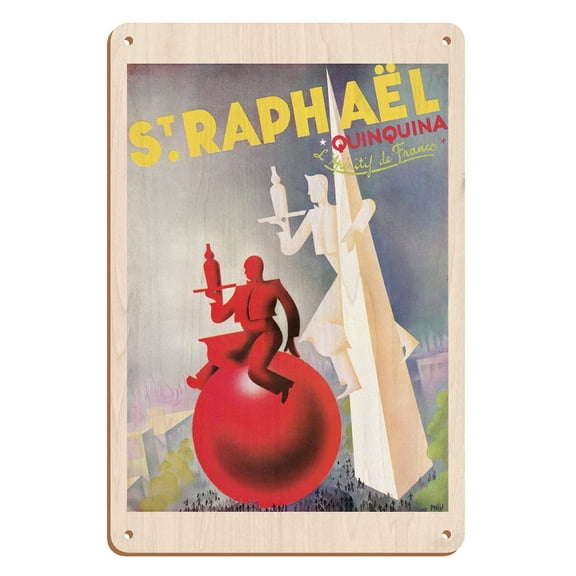 Saint-Raphaël Quinquina - Aperitif of France - Vintage Advertising Poster by Phili c.1939 - 8 x 12 inch Vintage Wood Art Sign