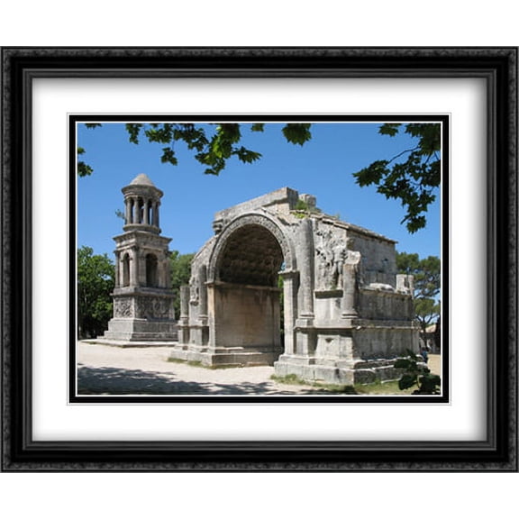 Saint Remy de Provence, France 2x Matted 34x28 Large Black Ornate Framed Art Print by The Cityscape Art Print Series