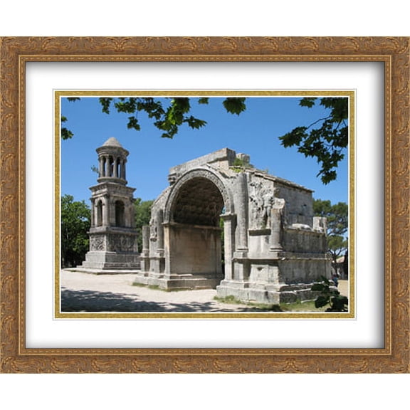 Saint Remy de Provence, France 2x Matted 34x28 Large Gold Ornate Framed Art Print by The Cityscape Art Print Series