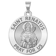 thumbnail image 1 of Saint Renatus Religious Medal  - 1 Inch Size of a Quarter -Sterling Silver, 1 of 1