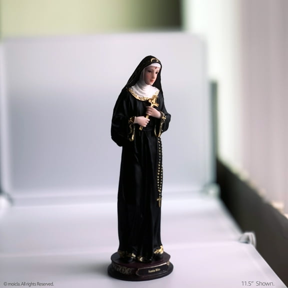 Saint Rita of Cascia Resin Figurine - 11.5 Inch Catholic Home Decorative Figurine