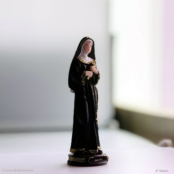 Saint Rita of Cascia Resin Figurine - 8 Inch Catholic Home Decorative Figurine