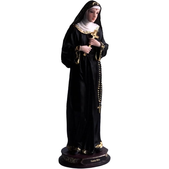 Saint Rita of Cascia Resin Statue - Catholic Figurine by moicla, Available in Two Size (12 Inch Tall)