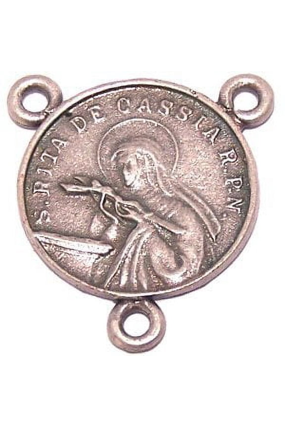 Saint Rita of Cascia - the patron of impossible causes - Pewter center (2cm - 0.8")