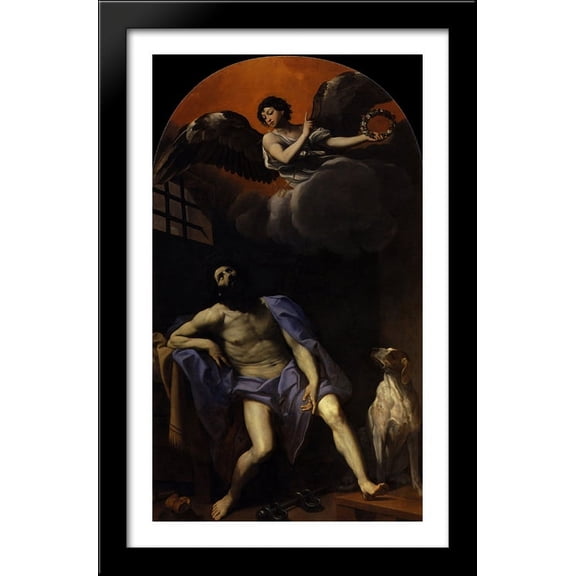 Saint Roch 24x40 Large Black Wood Framed Print Art by Guido Reni