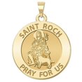 thumbnail image 1 of Saint Roch Religious Medal - 2/3 Inch Size of Dime, Solid 14K Yellow Gold, 1 of 2