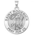 thumbnail image 1 of Saint Roderick Religious Medal  - 2/3 inch Size of Dime, Solid 14K White Gold, 1 of 2