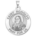 thumbnail image 1 of Saint Rodolfo Religious Medal - 1 in Size of a Quarter -Solid 14K White Gold, 1 of 1