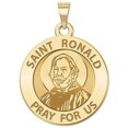 thumbnail image 1 of Saint Ronald Religious Medal - - 1 Inch Size of a Quarter -Solid 14K Yellow Gold, 1 of 2