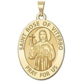 thumbnail image 1 of Saint Rose of Viterbo - Oval Religious Medal  - 3/4 Inch X 1 Inch -Solid 14K Yellow Gold, 1 of 1