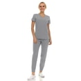 thumbnail image 1 of Saint Scrubs Women’s 9-Pocket Medical Scrub Set – V-Neck Stretch Top & 7-Pocket Jogger Pants, Lightweight, Easy Care Uniforms for Nurses & Healthcare, Grey, 2X, 1 of 4