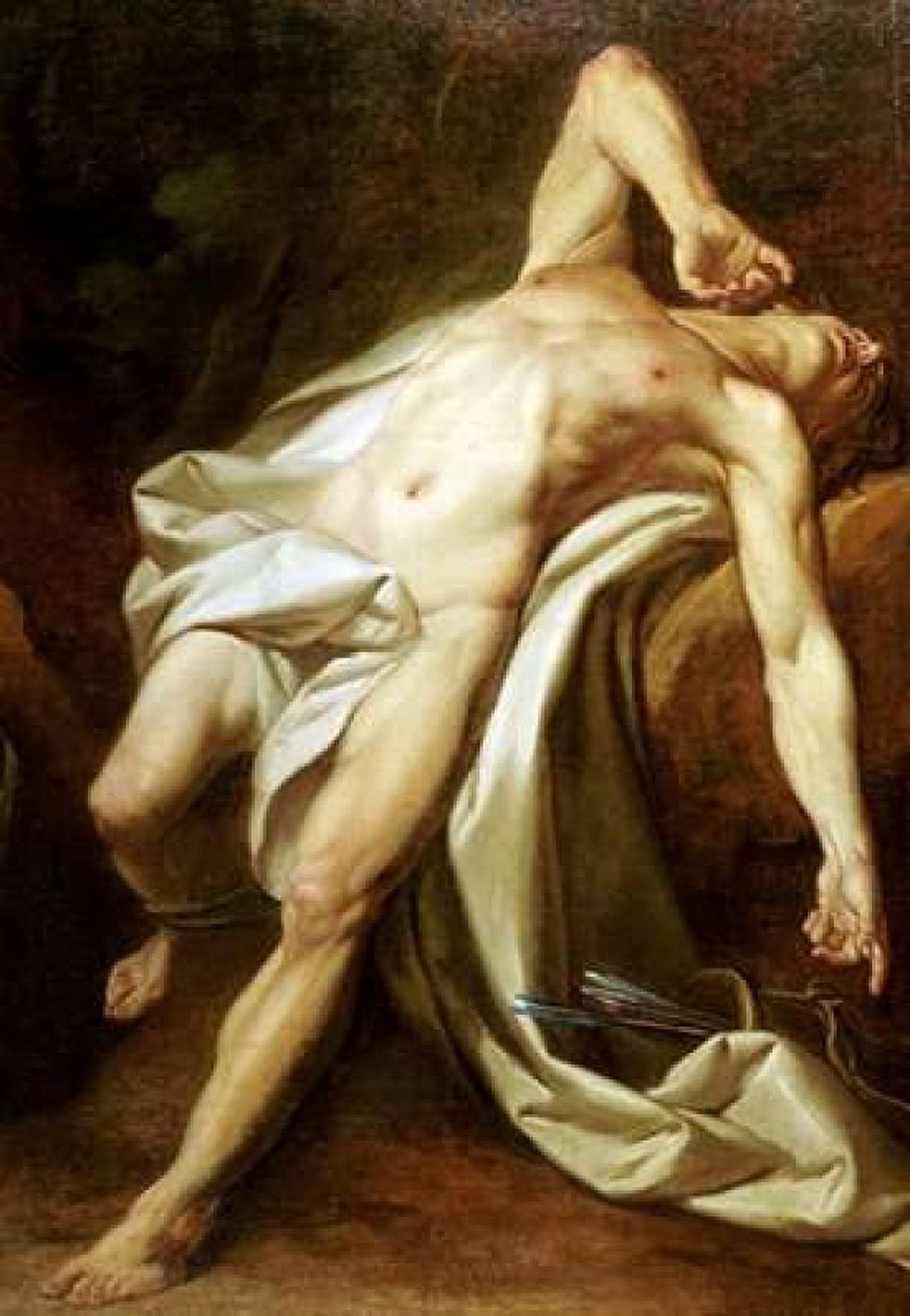 Saint Sebastian Canvas Art - Nicolas-Guy Brenet (20 x 28)