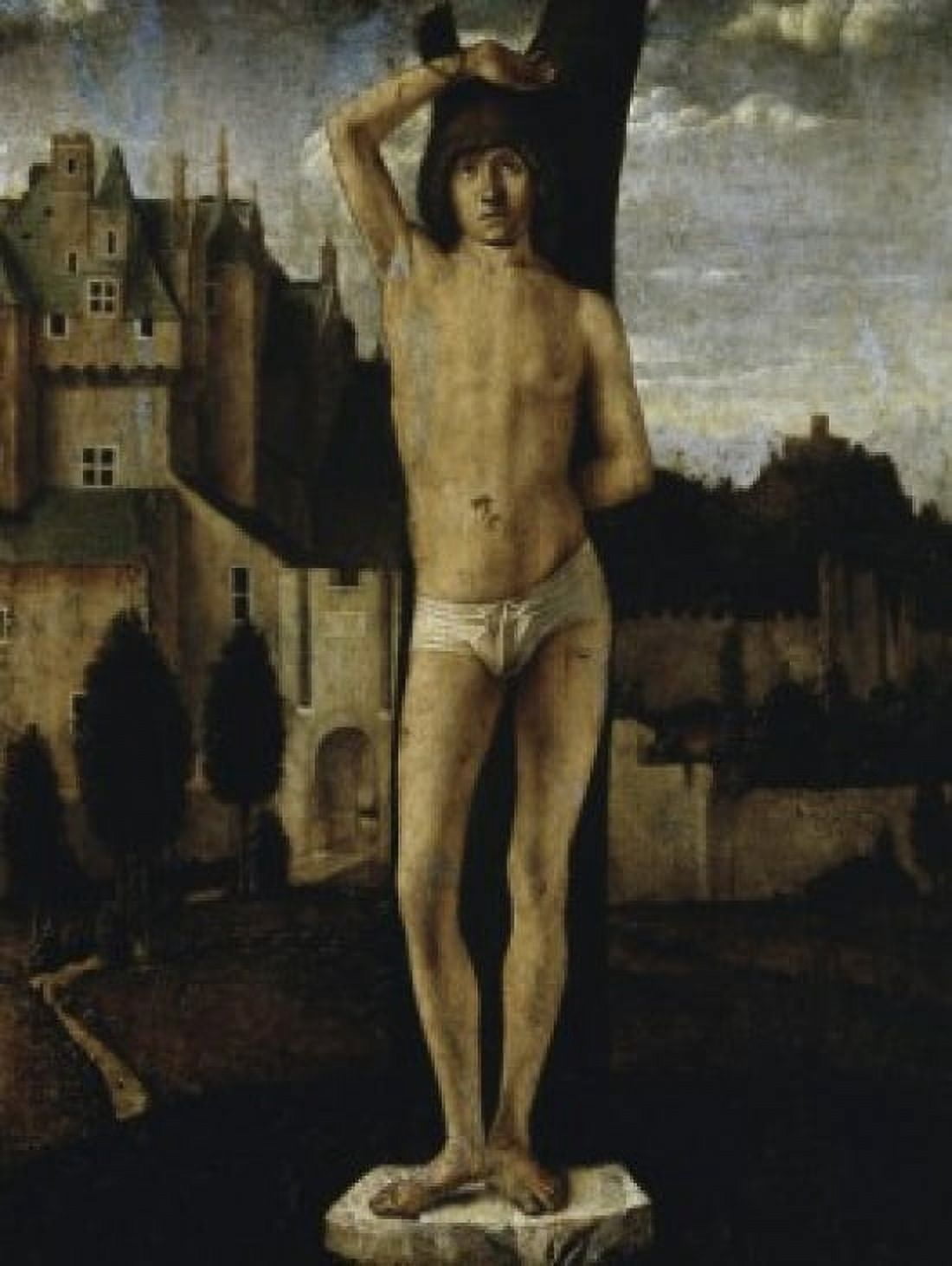 Saint Sebastian Jacometto Veneziano (15th c Italian) Oil on Wood Accademia Carrara Bergamo Italy Canvas Art - (18 x 24)