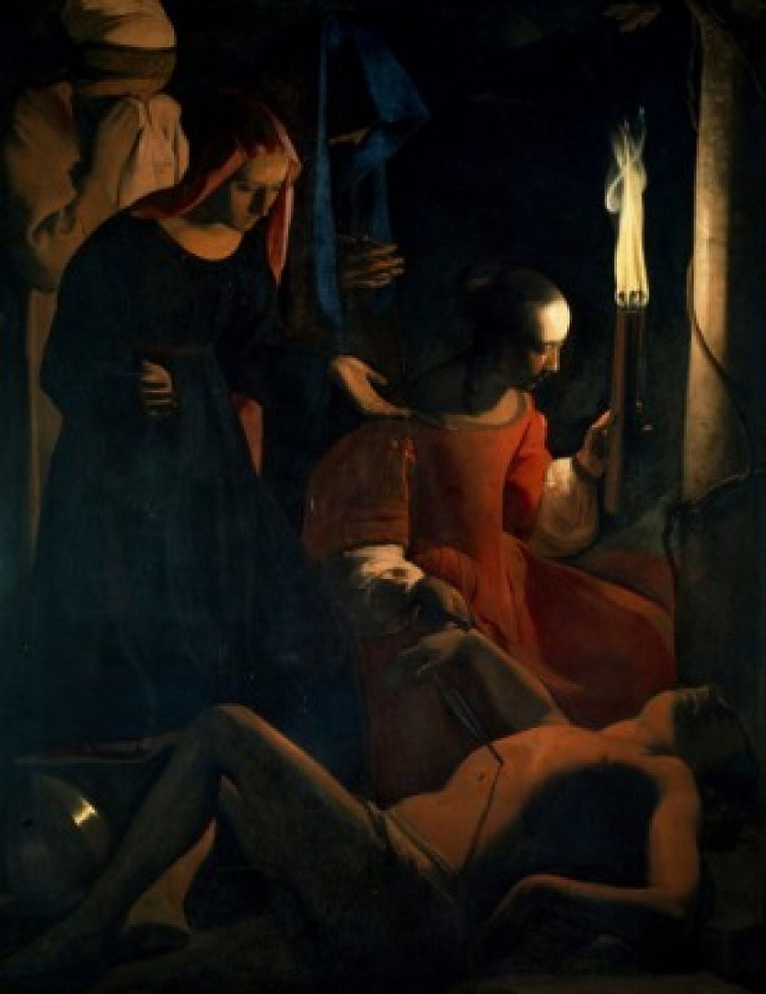 Saint Sebastian Tended by Saint Irene by Georges de la Tour 17th Century (1593-1652) France Paris Musee du Louvre Canvas Art - Georges De La Tour (18 x 24)