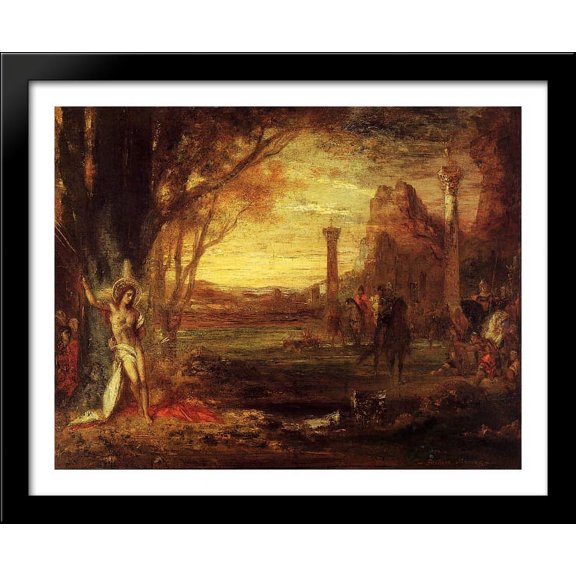 Saint Sebastian and His Executioners 34x28 Large Black Wood Framed Print Art by Gustave Moreau