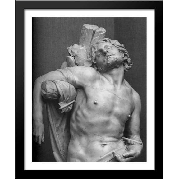 Saint Sebastian [detail] 28x34 Large Black Wood Framed Print Art by Gian Lorenzo Bernini