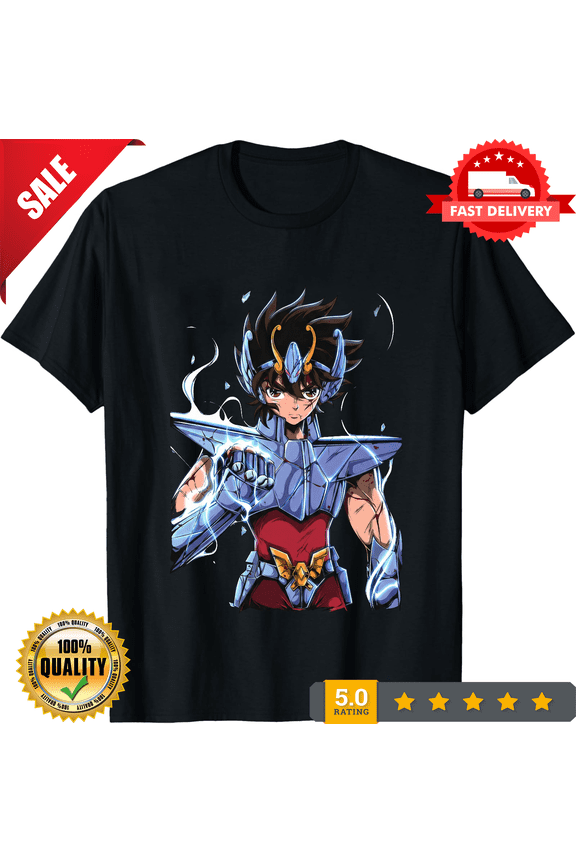 Saint Seiya T-Shirt knights Of the Zodiac Hyoga Ikki Shun Anime Manga Tee Unisex, CROWD FAVORIT-TH77782