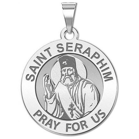 Saint Seraphim Religious Medal - 1 Inch Size of a Quarter -Sterling Silver