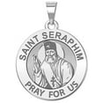 thumbnail image 1 of Saint Seraphim Religious Medal - 2/3 Inch Size of Dime, Sterling Silver, 1 of 2