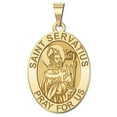 thumbnail image 1 of Saint Servatius OVAL Religious Medal - 3/4 Inch X 1 Inch -Solid 14K Yellow Gold, 1 of 2