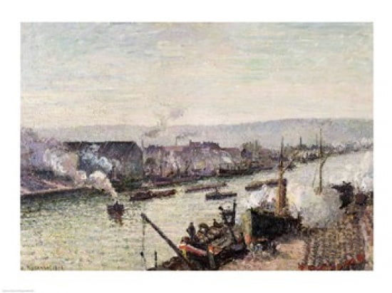 Saint-Sever Port Rouen 1896 Canvas Art - Camille Pissarro (24 x 18)