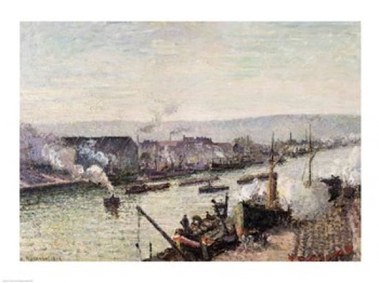 Saint-Sever Port Rouen 1896 Canvas Art - Camille Pissarro (36 x 24)