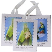 Saint Simon and Our Lady of Mt. Carmel Double Sided Scapulars, Catholic Jewelry, Pack of 3, 1-1/2 Inch