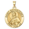 thumbnail image 1 of Saint Sothstenes Religious Medal  - 2/3 Inch Size of Dime, Solid 14K Yellow Gold, 1 of 1