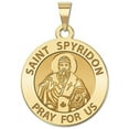 thumbnail image 1 of Saint Spyridon Religious Medal  - 2/3 Inch Size of Dime, Solid 14K Yellow Gold, 1 of 1