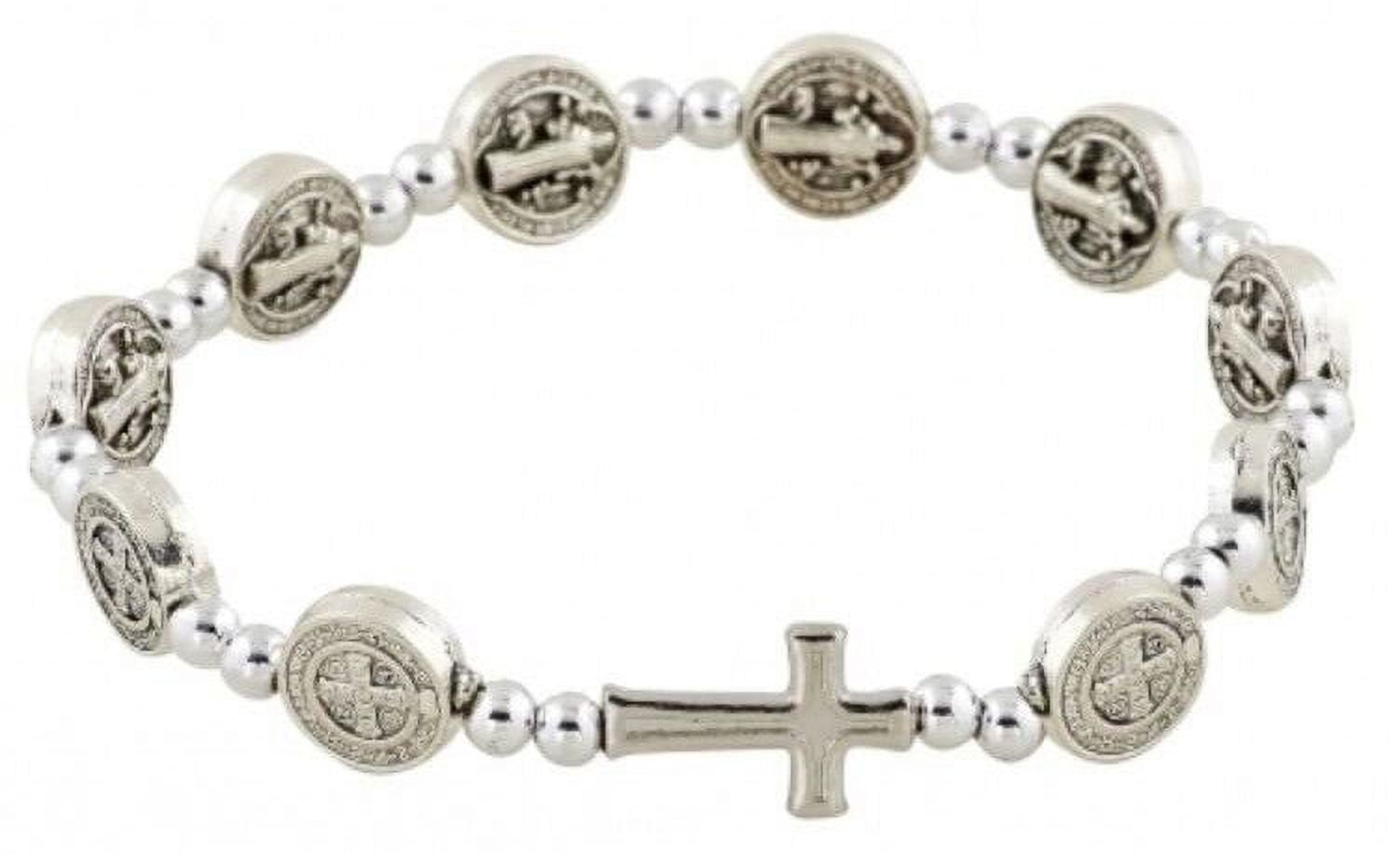 Saint Benedict Medal Cross Rosary Bracelet – Liberia Ubuy