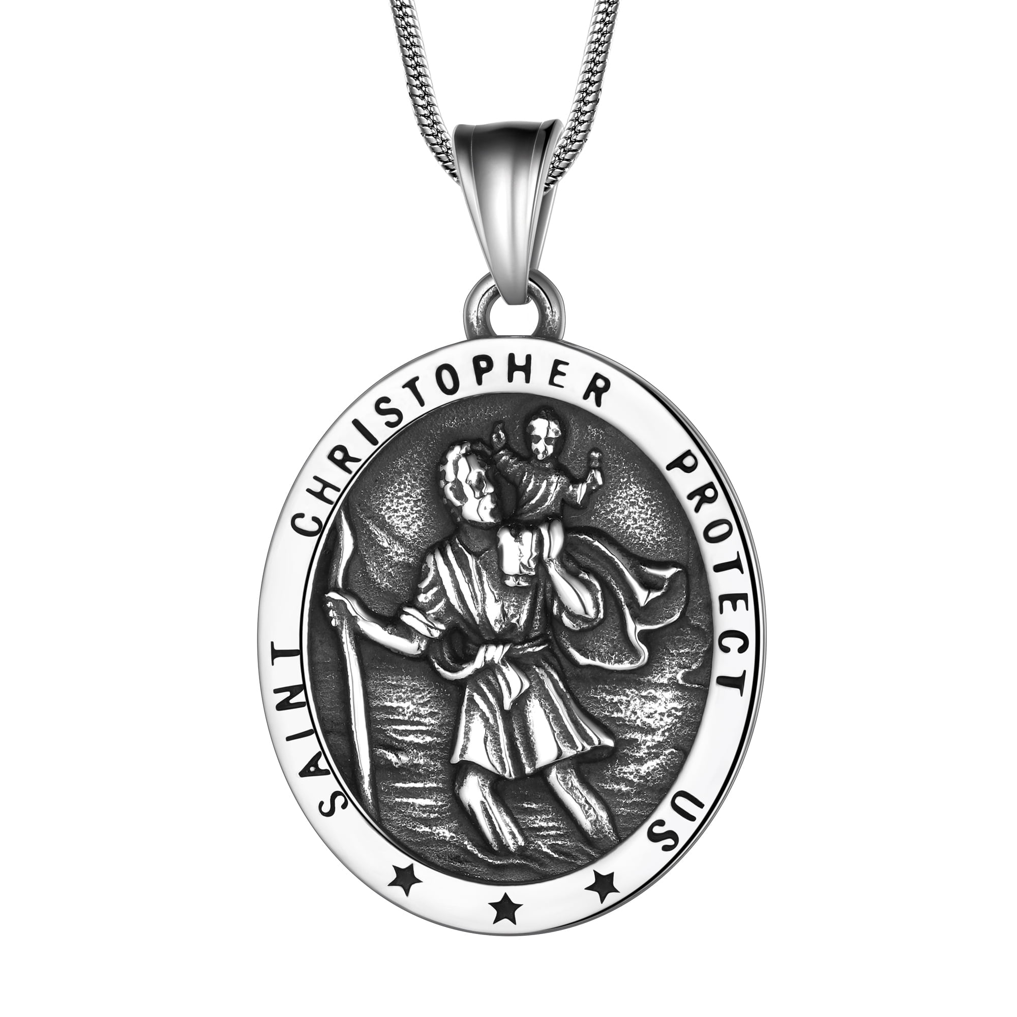 Saint St Christopher Medal Charm Pendant Necklace for Men & Women ...