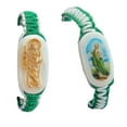 thumbnail image 1 of Saint St Jude Green & White Adjustable Reversible Bracelet | Handmade Pulsera | Knotted Rope, Protection, Spiritual Jewelry, Gift for Him/Her - 2 Pack, 1 of 4