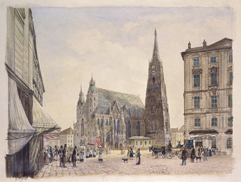 Saint Stephan Cathedral In Vienna Canvas Art - (24 x 18)