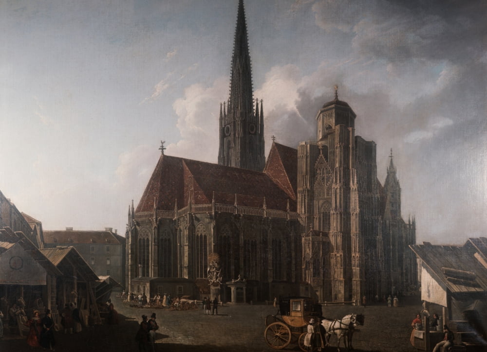 Saint Stepher Cathedral In Wien Canvas Art - (24 x 18)