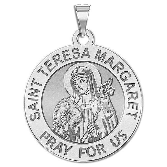Saint Teresa Margaret Religious Medal - 1 inch Size of a Quarter -Stelring Silver