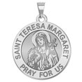 thumbnail image 1 of Saint Teresa Margaret Religious Medal  - 2/3 Inch Size of Dime, Solid 14K White Gold, 1 of 1