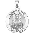 thumbnail image 1 of Saint Titus Religious Medal - 2/3 Inch Size of Dime, Solid 14K White Gold, 1 of 1
