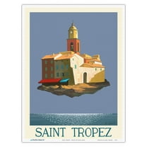 Saint Tropez France - Vintage Travel Poster by Émile Gaud c.1929 - Master Art Print (Unframed) 9in x 12in