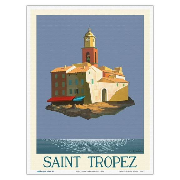 Saint Tropez France - Vintage Travel Poster by Émile Gaud c.1929 - Master Art Print (Unframed) 9in x 12in