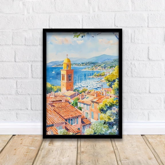 Saint Tropez Harbor French Riviera Art Print Coastal Town Decor Gift For France Lovers